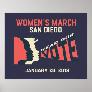 Der März-San Diego der Frauen offizielles Poster