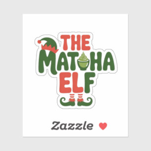 Der Matcha-Elf Lustiger Weihnachten Matcha-Getränk Aufkleber