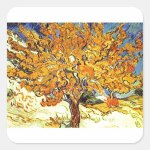 Der Maulbeerbaum, Vincent Van Gogh Quadratischer Aufkleber