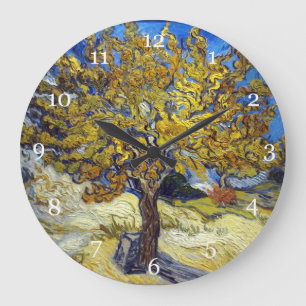 Der Maulbeerbaum, Vincent van Gogh. Vintage Große Wanduhr