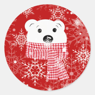 Der Maulkorb eines Eisbären, Weihnachten Runder Aufkleber