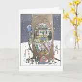 Der Mauschbaum zu Weihnachten Karte (Gelbe Blume)