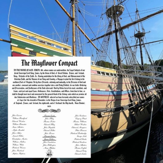 Der Mayflower Compact mit Unterschriften Poster