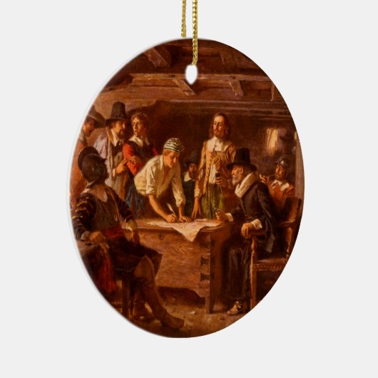 Der Mayflower Vertrag durch Jean Leon Gerome Keramikornament (Rechts)