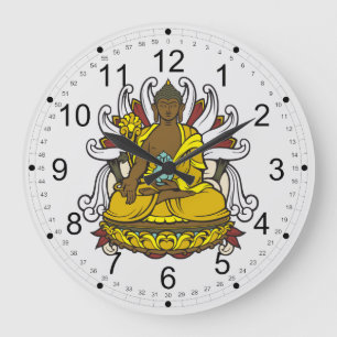Der Medicine Buddha Große Wanduhr