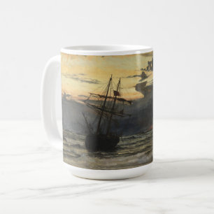 Der Meer-Strand nach einer Sturm-Zeit, Dämmerung Kaffeetasse