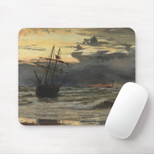 Der Meer-Strand nach einer Sturm-Zeit, Dämmerung Mousepad (Mit Mouse)