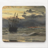 Der Meer-Strand nach einer Sturm-Zeit, Dämmerung Mousepad (Vorne)