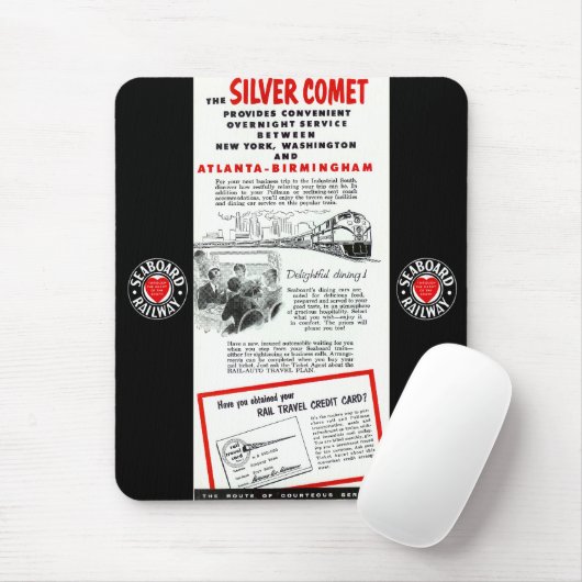 Der Meeresküste-Eisenbahn-Silber-Kometen-Zug Mousepad (Mit Mouse)