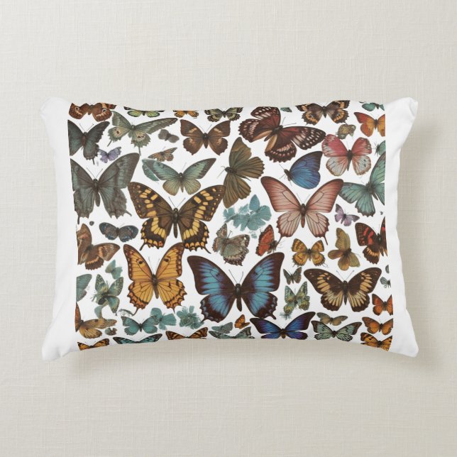 der mehrfarbige Schmetterling Dekokissen (Vorderseite)