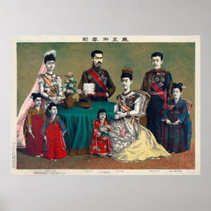 Der Meiji Kaiser von Japan und von Kaiserfamilie Poster