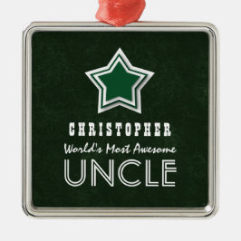 Der meiste fantastische ONKEL grüner Stern und Silbernes Ornament