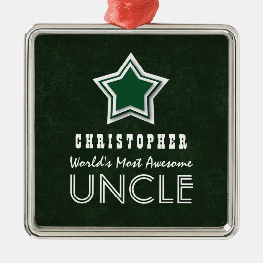 Der meiste fantastische ONKEL grüner Stern und Silbernes Ornament (Vorne)