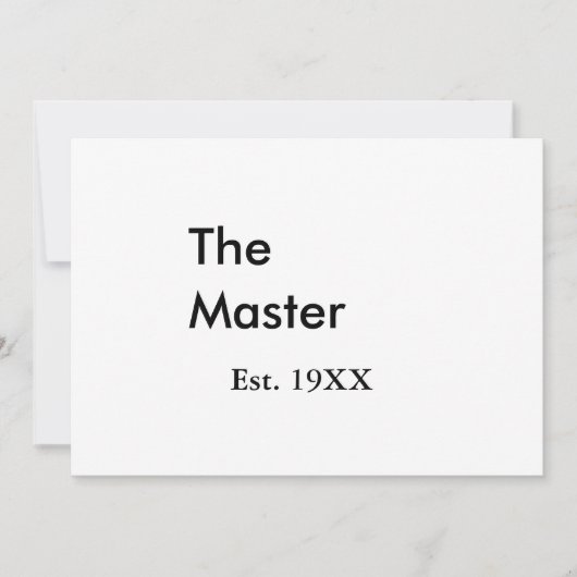 Der Meister Boss Name EST Jahr Datum Mann König Ti Einladung (Vorderseite)