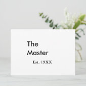 Der Meister Boss Name EST Jahr Datum Mann König Ti Einladung (Stehend Vorderseite)