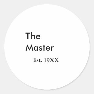 Der Meister Boss Name EST-Jahr Datum Mann König Ti Runder Aufkleber