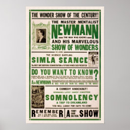 Der Meister Mentalist, 1930. Vintag Magier Poster