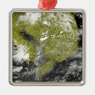 Der Mekong-Dreieck und der Tonle Saft Silbernes Ornament