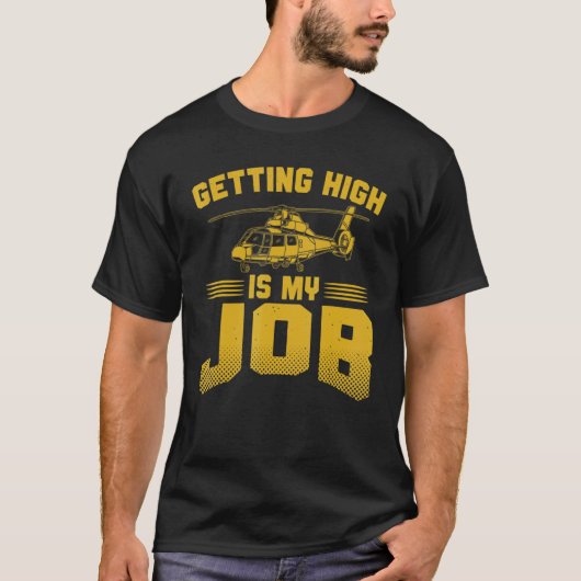 Der Mens-Hubschrauber-Pilot wird in der Luft hoch T-Shirt (Vorderseite)