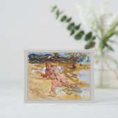 Der Mensch am Strand Florida Sargent Frische Kunst Postkarte (Stehend Vorderseite)