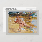 Der Mensch am Strand Florida Sargent Frische Kunst Postkarte (Vorne/Hinten)
