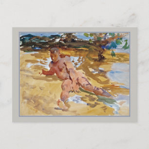 Der Mensch am Strand Florida Sargent Frische Kunst Postkarte