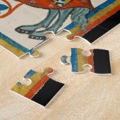 Der Mensch auf der Horseback 14. Jahrhundert Codex Puzzle (Seite)