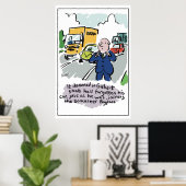 Der Mensch Autofahren merkt, dass er ein vergessen Poster (Heimbüro)
