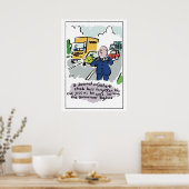 Der Mensch Autofahren merkt, dass er ein vergessen Poster (Küche)