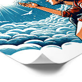 Der Mensch, der auf den Himmel hinaufblickt, spric Poster (Ecke)