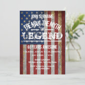 Der Mensch der Mythos der Legende 4. Juli Geburtst Einladung (Stehend Vorderseite)