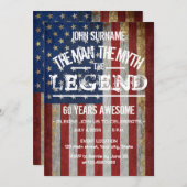 Der Mensch der Mythos der Legende 4. Juli Geburtst Einladung (Vorne/Hinten)