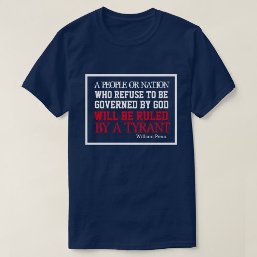 Der Mensch, der nicht von Gott regiert wird, wird T-Shirt (Design vorne)