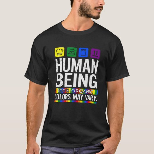 Der Mensch, der zu 100 % Bio ist, kann LGBT-Prid v T-Shirt (Vorderseite)