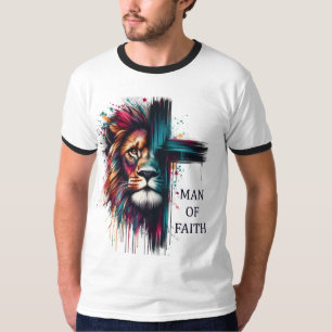 Der Mensch des Glaubens - Wasserfarben-Löwe T-Shirt