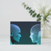 Der Mensch gegen die Maschine im Wettbewerb der Zu Postkarte (Stehend Vorderseite)