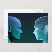 Der Mensch gegen die Maschine im Wettbewerb der Zu Postkarte (Vorne/Hinten)