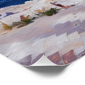 Der Mensch genießt die Aussicht auf den Hafen von Poster (Ecke)