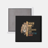 Der Mensch Gottes husnd Daddy Protector Hero Lion  Magnet (Vorderseite/Rückseite)