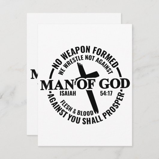 Der Mensch Gottes, keine gegen mich gewachsene Waf Begleitkarte (Vorne/Hinten)