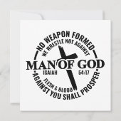 Der Mensch Gottes, keine gegen mich gewachsene Waf Einladung (Rückseite)