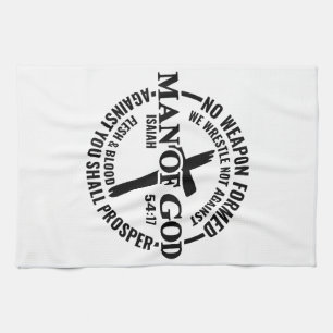 Der Mensch Gottes, keine gegen mich gewachsene Waf Geschirrtuch