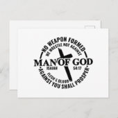 Der Mensch Gottes, keine gegen mich gewachsene Waf Postkarte (Vorne/Hinten)