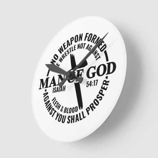 Der Mensch Gottes, keine gegen mich gewachsene Waf Runde Wanduhr (Winkel)