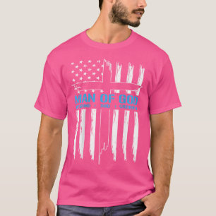 Der Mensch Gottes Kreuz Amerikanische Flagge Jesus T-Shirt
