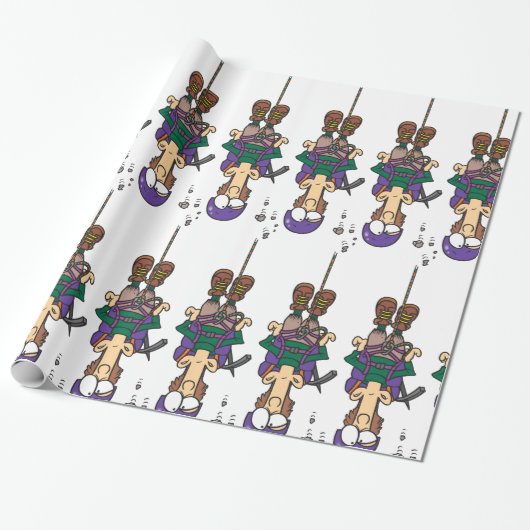 Der Mensch hing von einem Seil Geschenkpapier (Ungerollt)