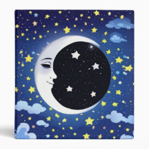 Der Mensch im Mond auf einem Sternenhimmel