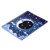 Der Mensch im Mond auf einem Sternenhimmel Notizblock (Linke Seite)