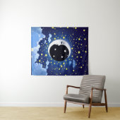 Der Mensch im Mond auf einem Sternenhimmel Wandteppich (Beispiel (Horizontal))