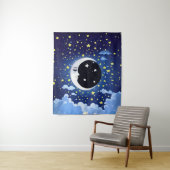 Der Mensch im Mond auf einem Sternenhimmel Wandteppich (Beispiel)